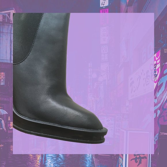 Aldo Black Pointed Leather Boot - Picture 4 of 4